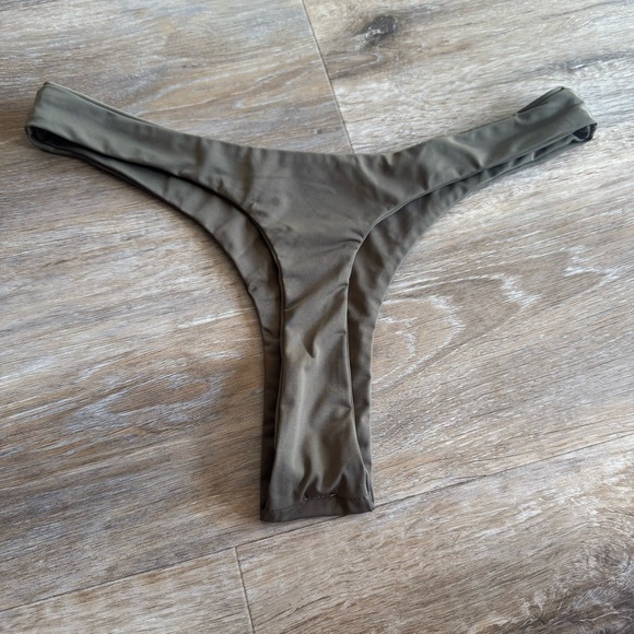 MYRASWIM Bikini Bottom Swim Beach Medium Olive Green Thong M Med Pool Summer - Picture 4 of 4